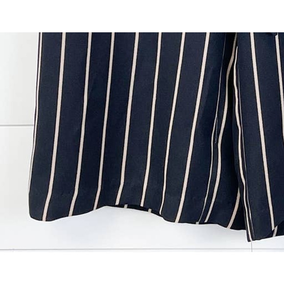 NEW Simply Emma Plus Size Gaucho Wide Leg Crop Pants Black Taupe Stripe Belted - Picture 6 of 10